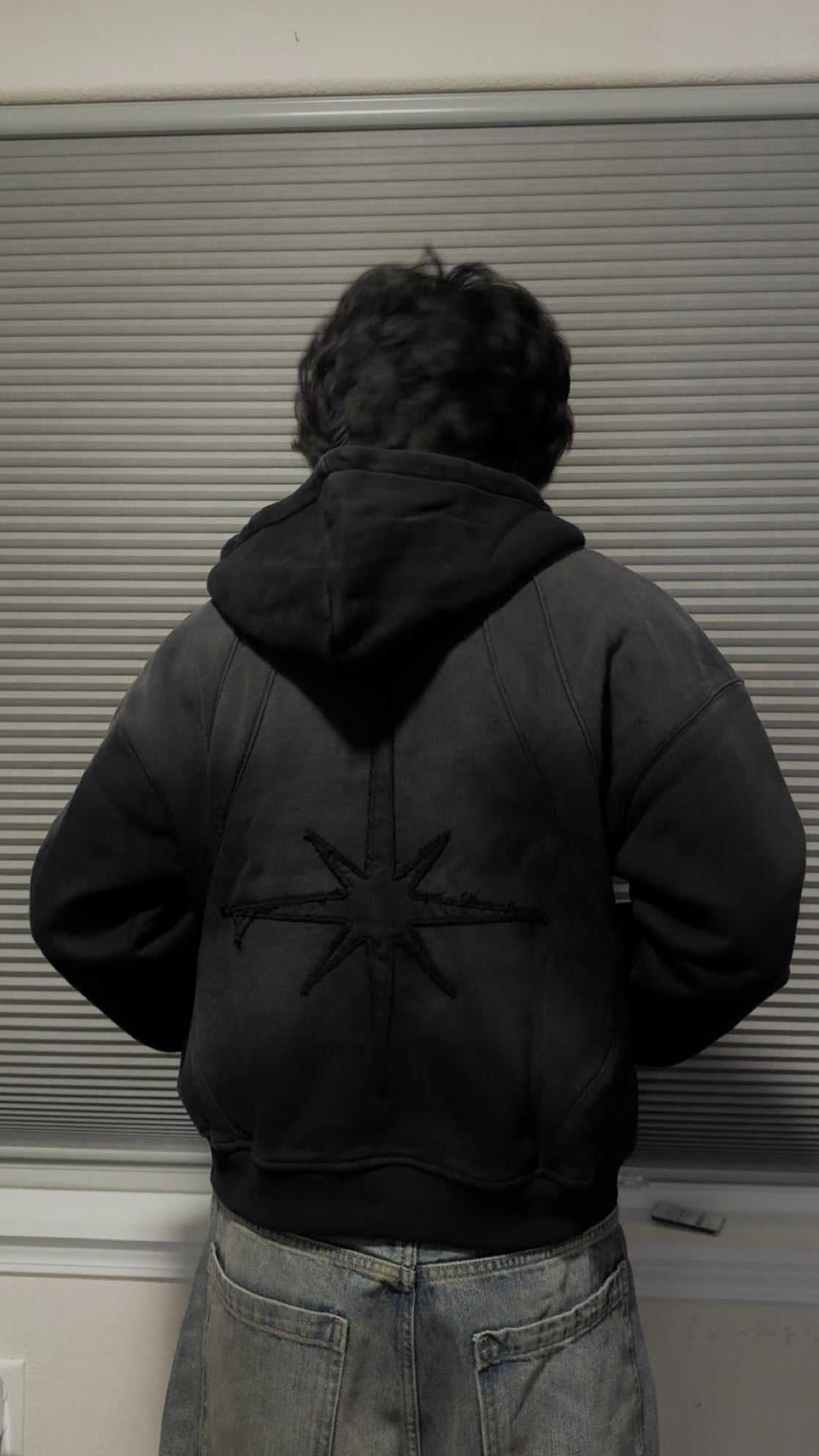 Cropped Star Zip-Up