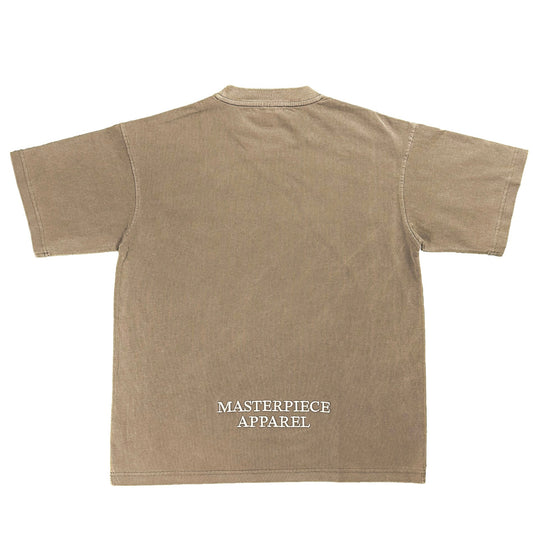 Beige Oversized Acid Wash T-Shirt